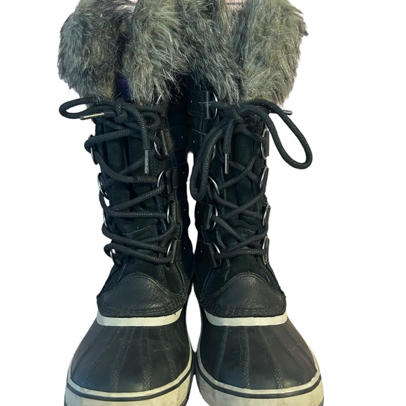 SOREL Joan of Arctic Waterproof Boot Black with Faux Fur Size 10.5 Women's - Picture 4 of 7